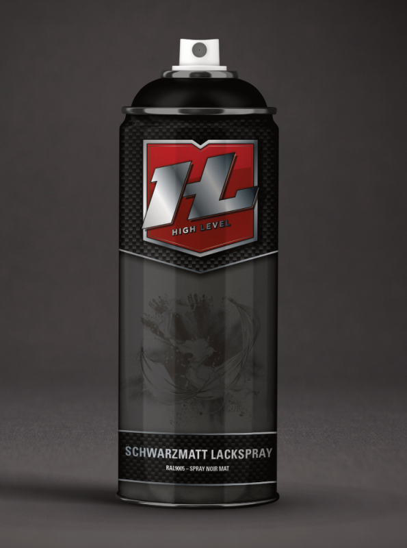 HighLevel Lackspray Schwarz Matt 400ml